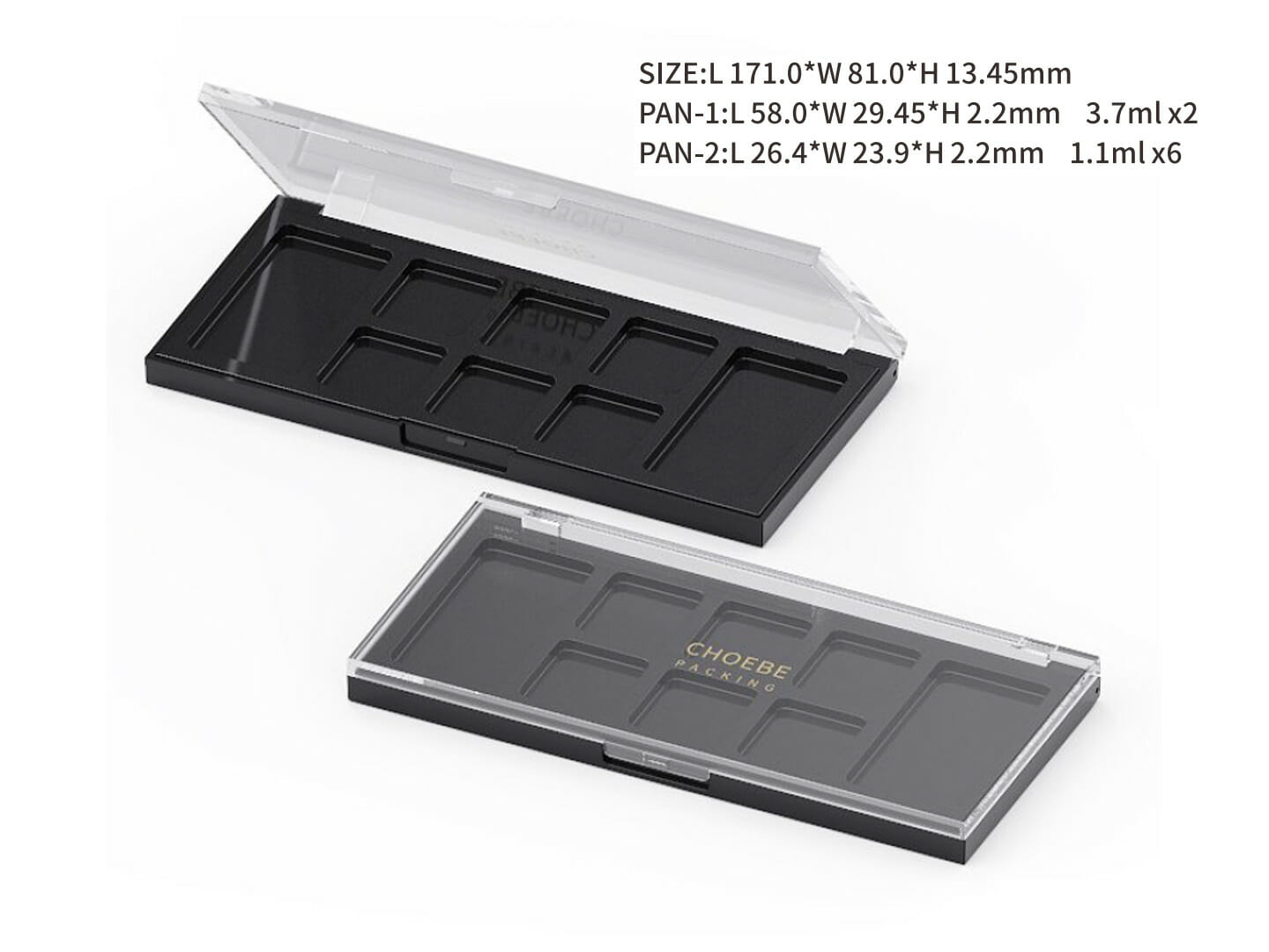 empty makeup palette transparent