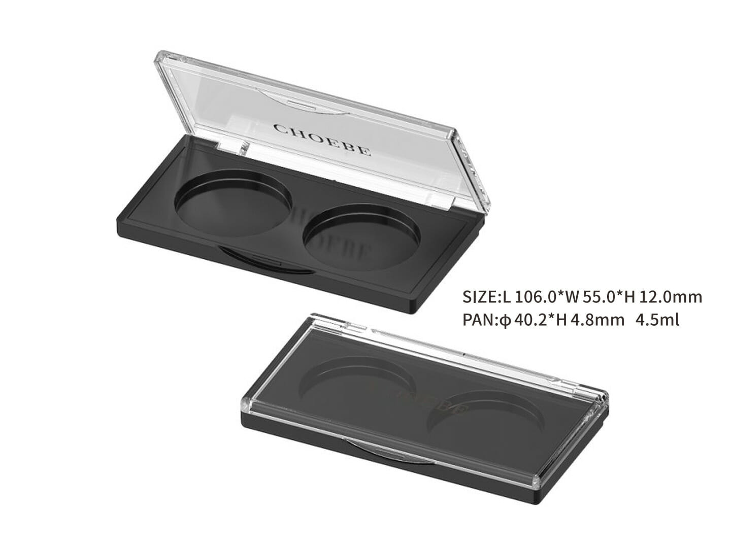 empty makeup palette transparent
