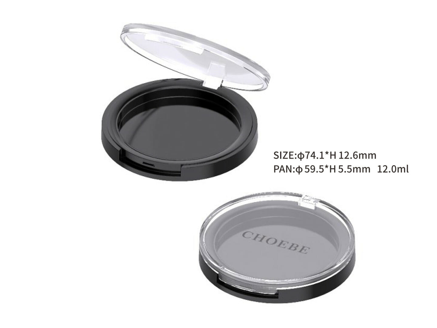 Compact Powder Case OEM Packaging | Transparent Cap