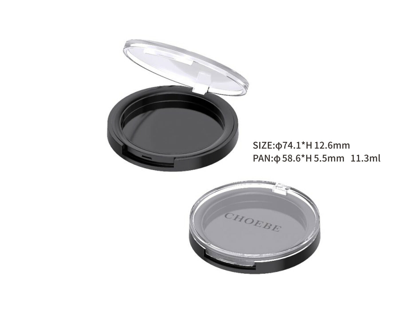 Compact Powder Case OEM Packaging | Transparent Cap