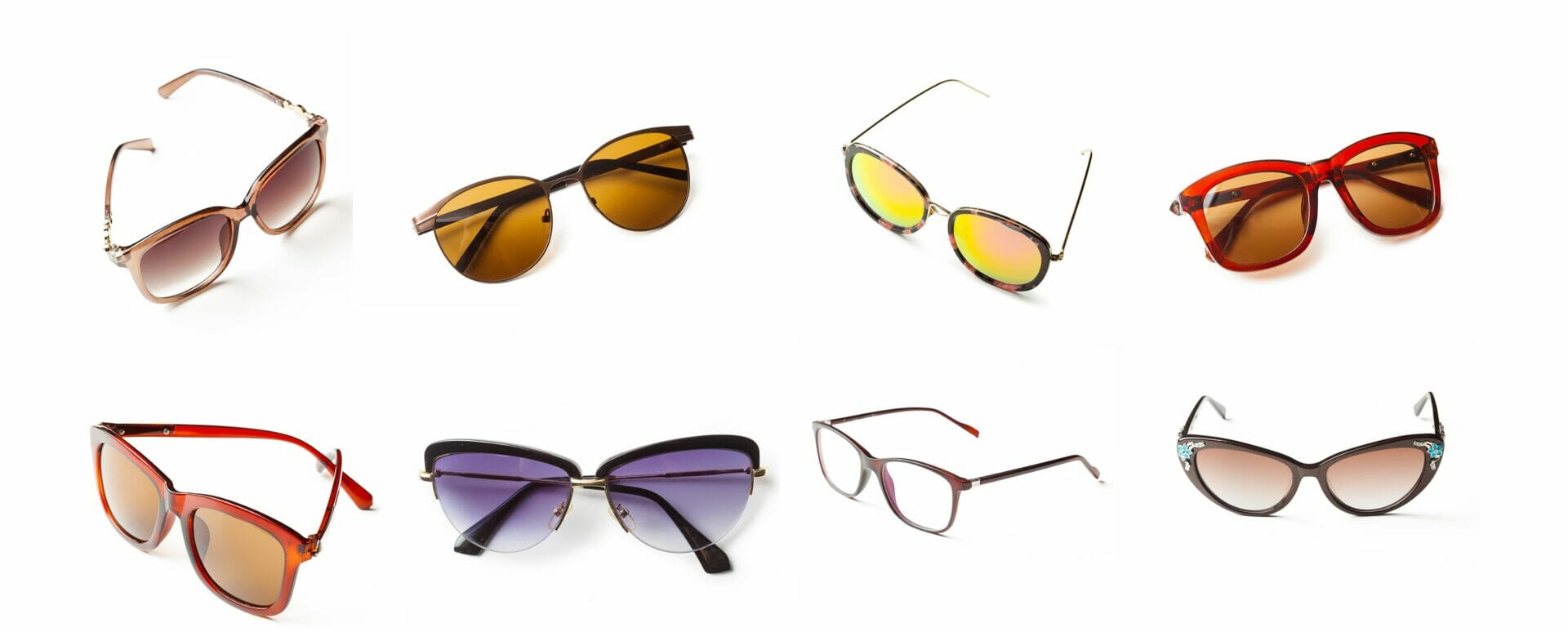 A collection of fashionable promotional sunglasses in different designs