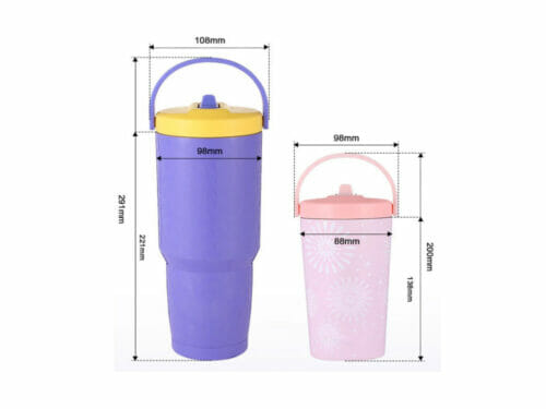 tumbler with straw and handle