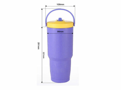 tumbler with straw and handle