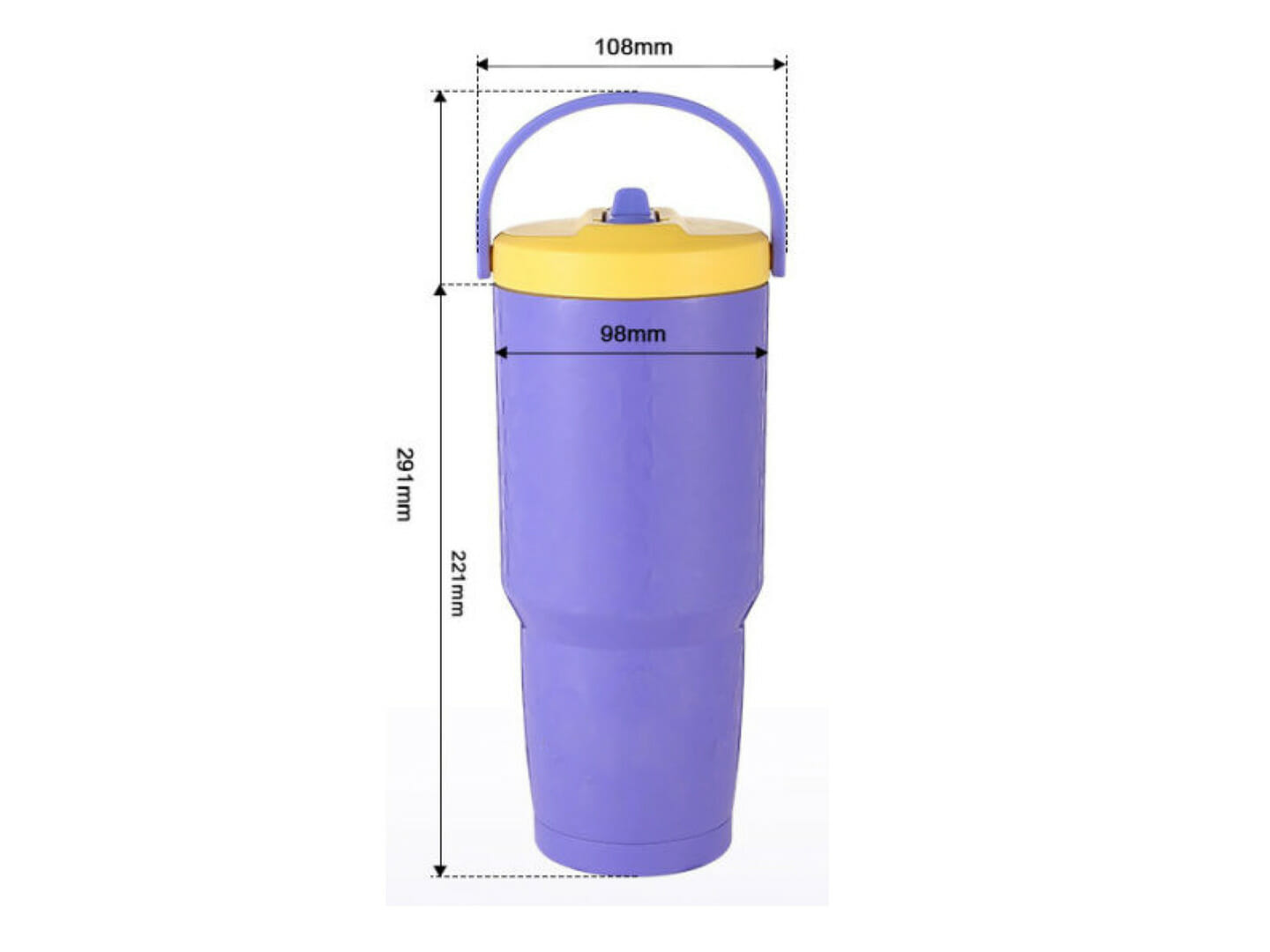 tumbler with straw and handle