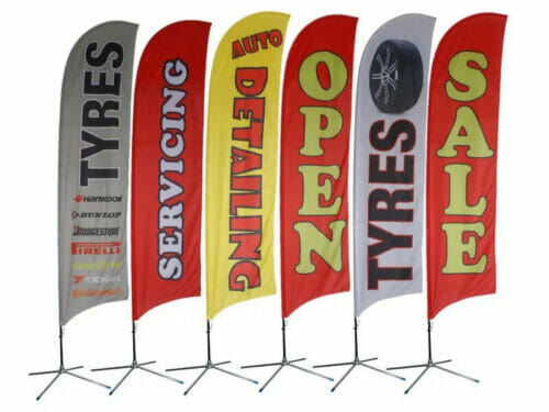custom feather banner