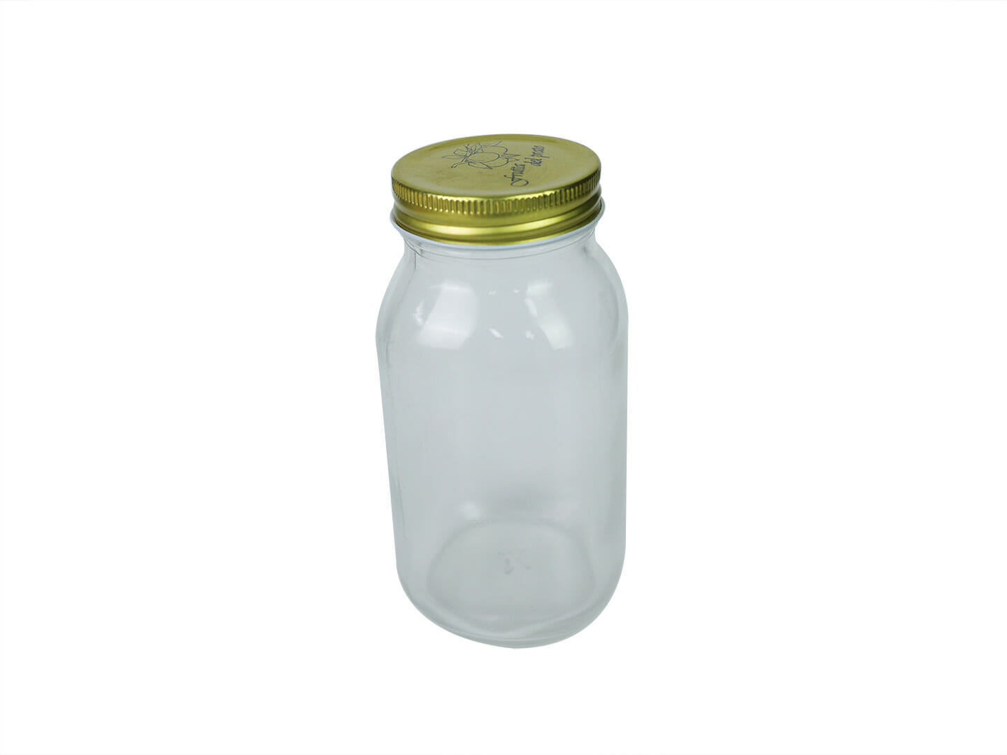 clear glass with gold lid