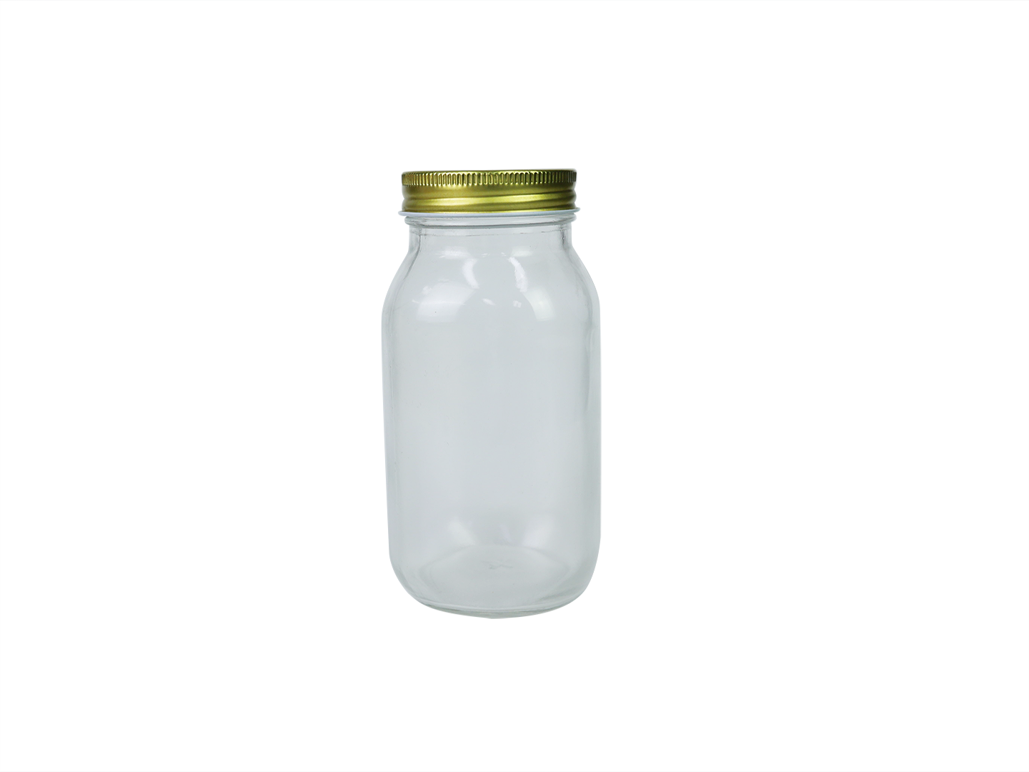 clear glass with gold lid
