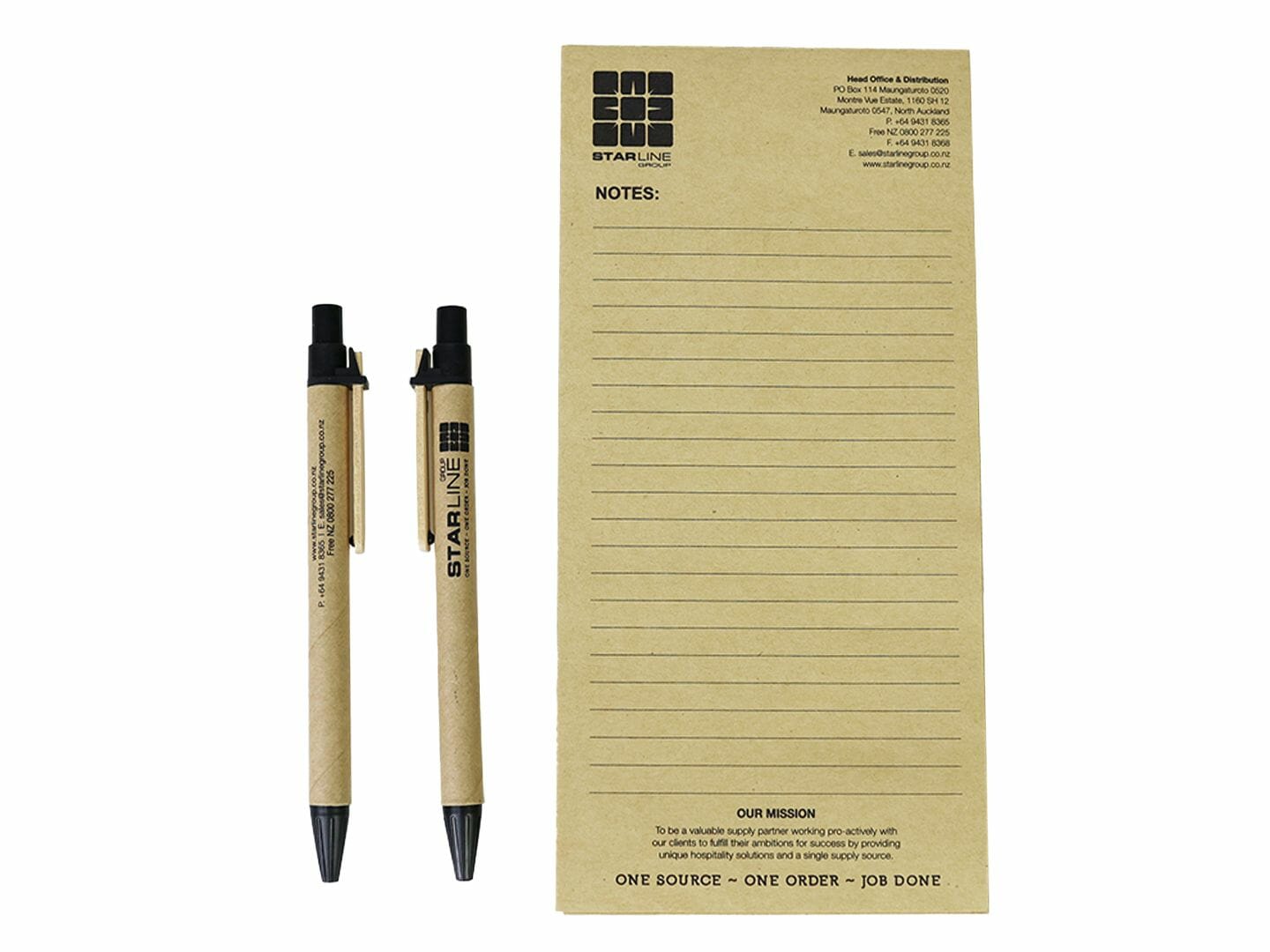 note pads with pens