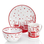 porcelain table ware red