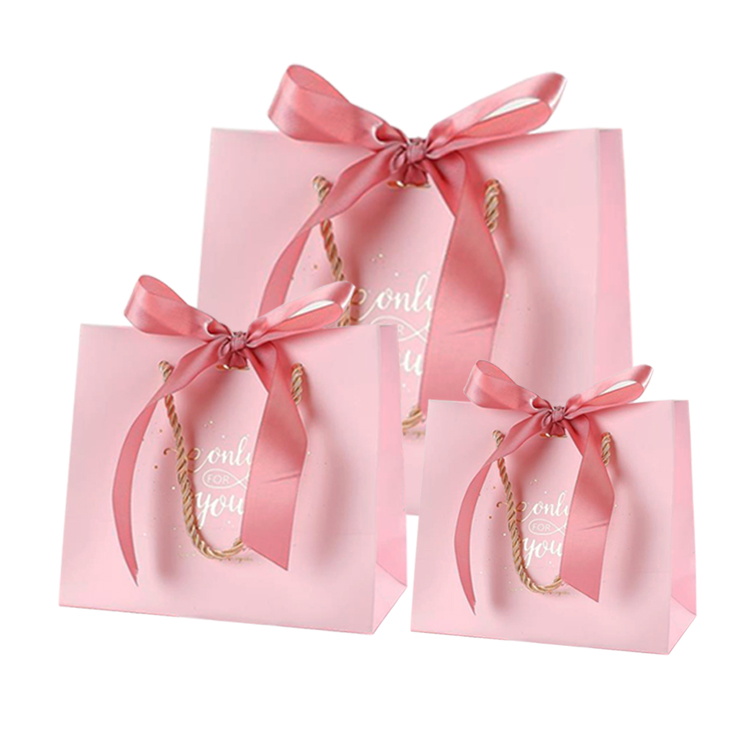 Custom Logo Luxury Fashion Shopping Retail Paper Bag With Ribbon Handle (3)