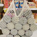 Cotton Net Mesh Shopping Tote Washable and Reusable Bags 3 Pack (3)