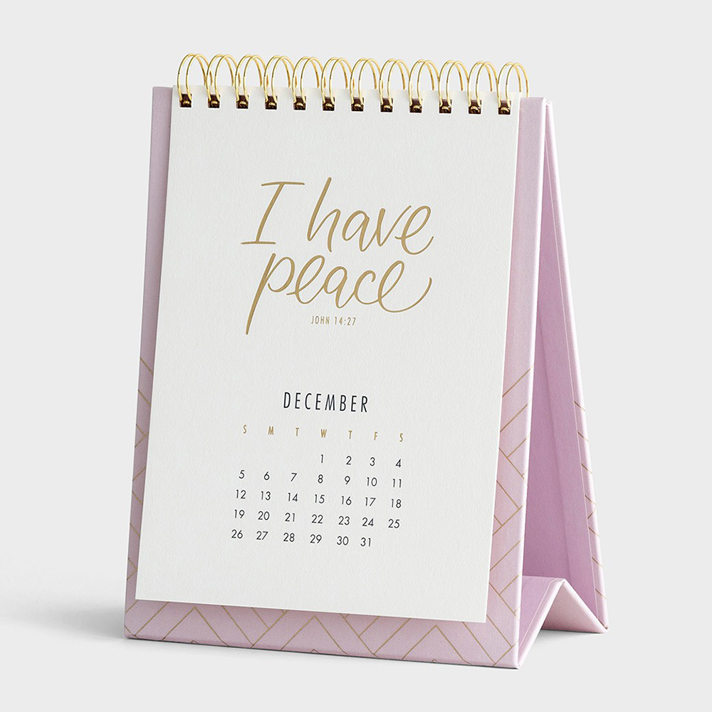 Custom Logo Printed Standing Flip Desktop Calendar (1)