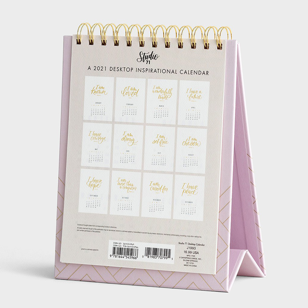 Custom Logo Printed Standing Flip Desktop Calendar (1)