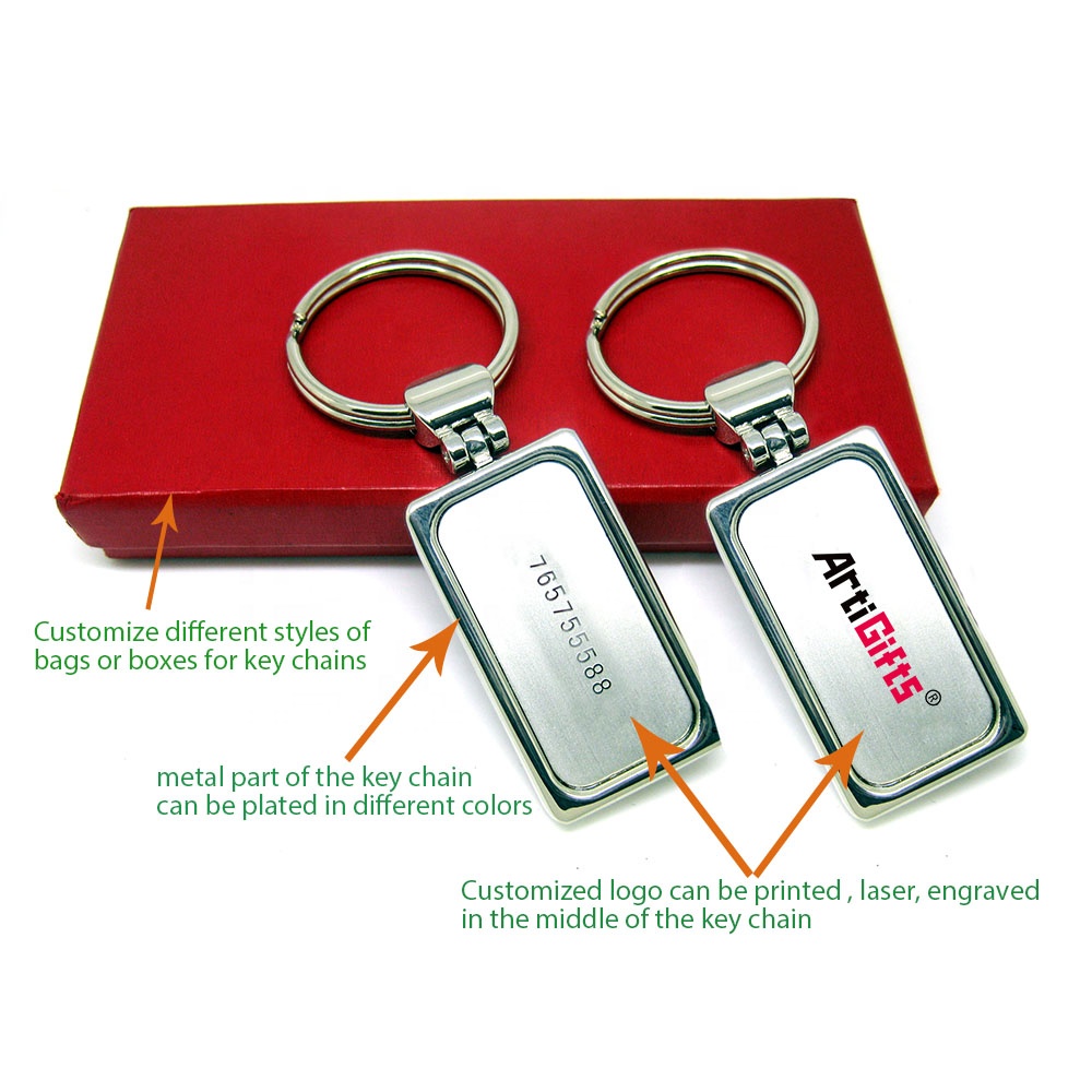 Gold Silver Plated Custom Logo Key Chain Tag