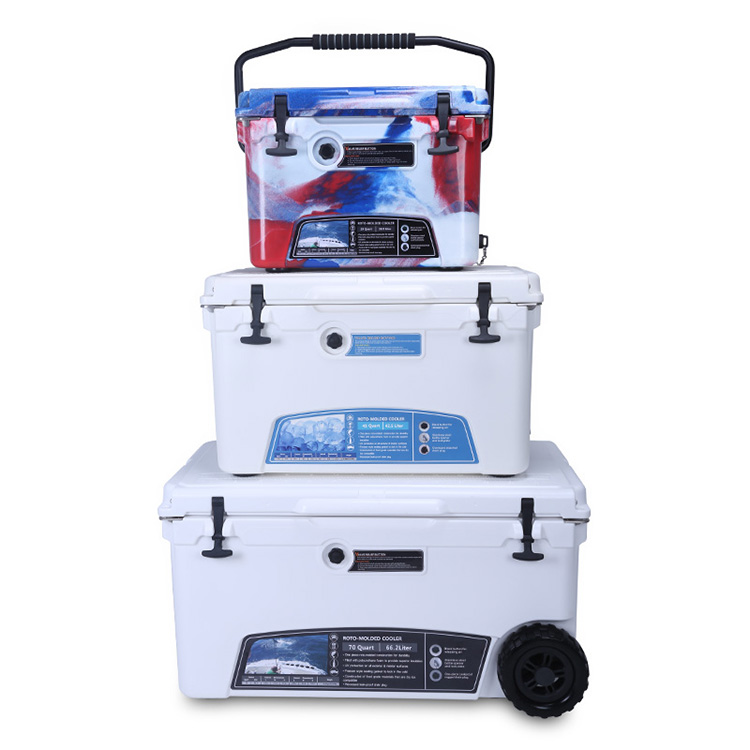 35QT Hard Sided Plastic Ice Cooler Box with Wheels (6)