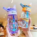 Children's Plastic Water Bottle with Straw