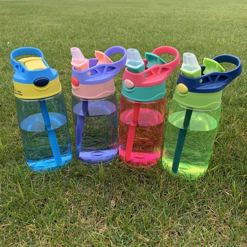 Children's Plastic Water Bottle with Straw