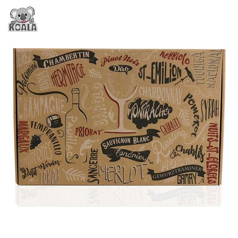 Foldable Corrugated Cardboard Box Packaging for Wine Bottles