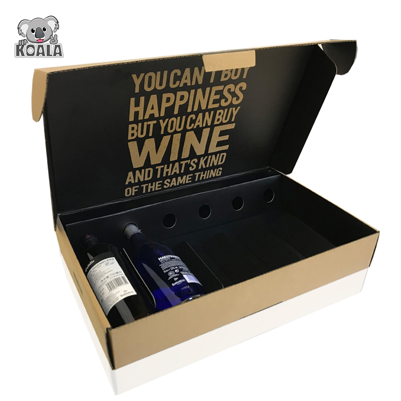 Foldable Corrugated Cardboard Box Packaging for Wine Bottles