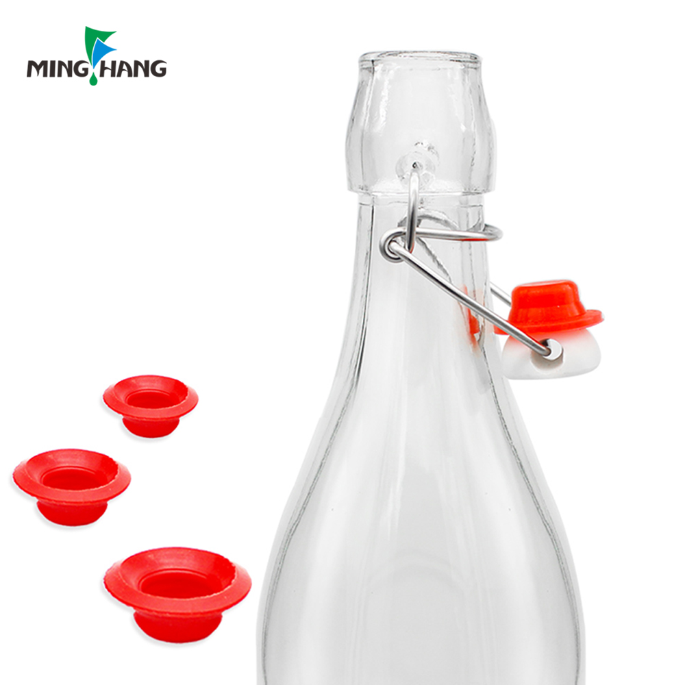 glass bottle with swing top