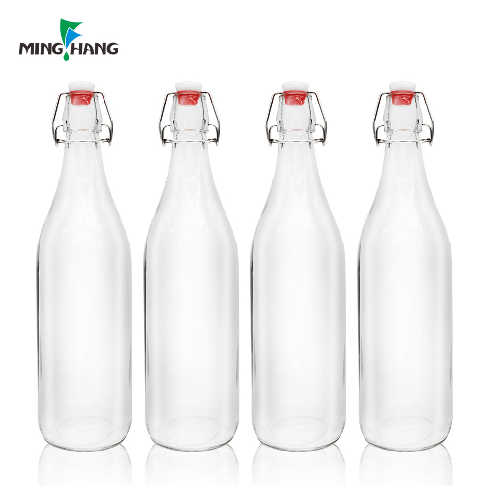 glass bottle with swing top