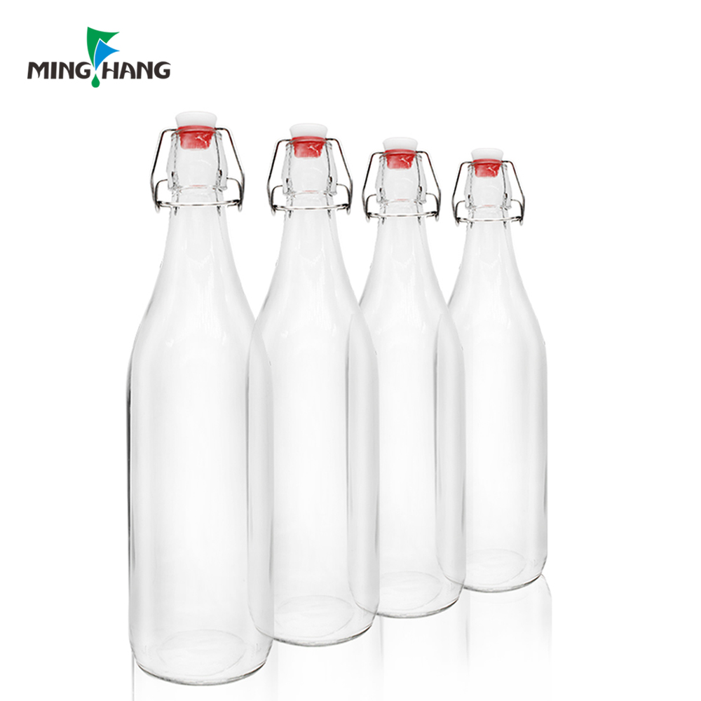 glass bottle with swing top