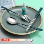 travel silverware set with case