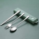 travel silverware set with case