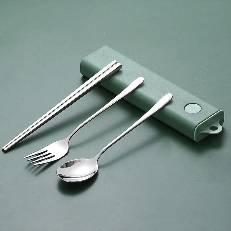 travel silverware set with case