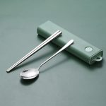 travel silverware set with case