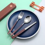 travel silverware set with case