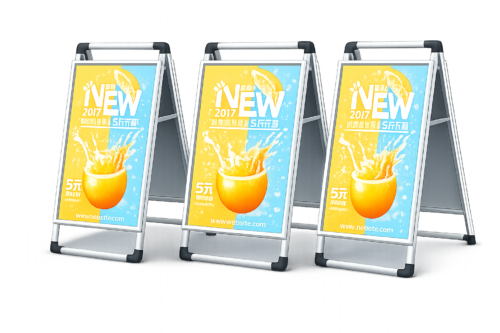Outdoor A-Frame Sign | Weatherproof Aluminum with Double-Sided Display | Ideal for Sidewalk Advertising