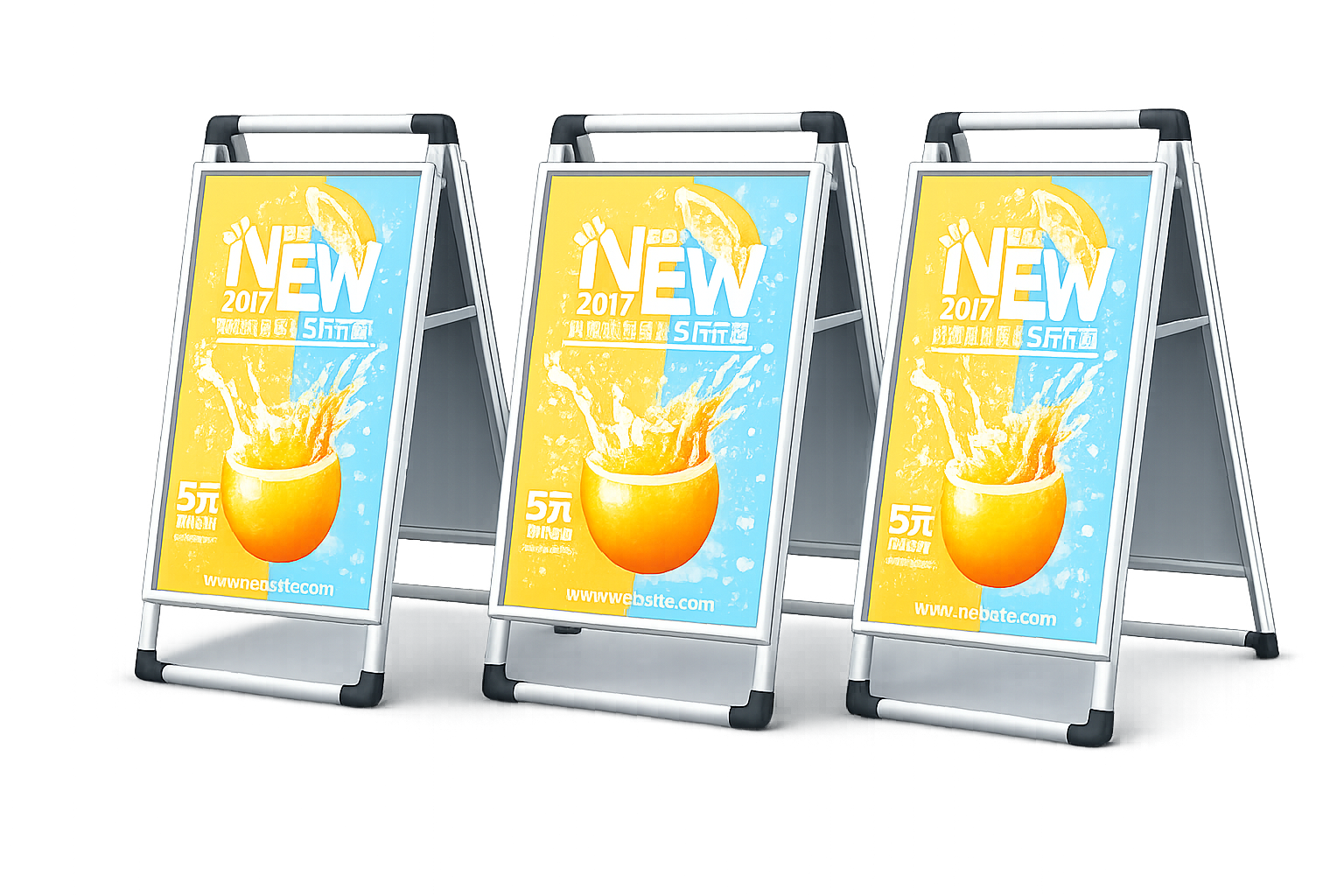 Outdoor A-Frame Sign | Weatherproof Aluminum with Double-Sided Display | Ideal for Sidewalk Advertising