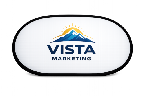 Custom Horizontal Oval Shape A-Frame Pop Up Banner Signage with Carry Case,