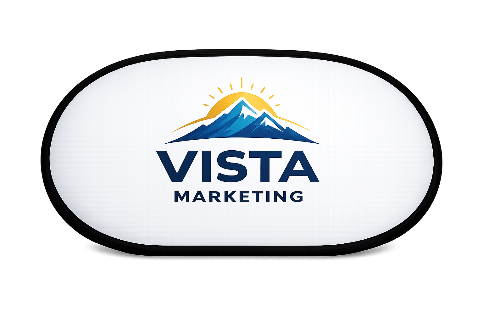 Custom Horizontal Oval Shape A-Frame Pop Up Banner Signage with Carry Case,