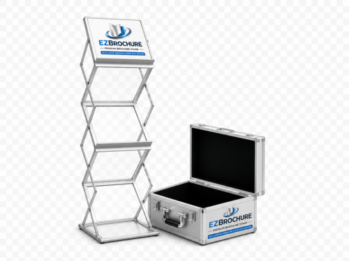 A4 Aluminum Brochure Stand with Shelves
