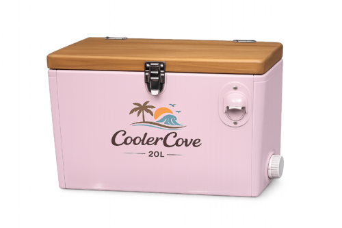Custom 20L Beverage Cooler Box with Wooden Lid