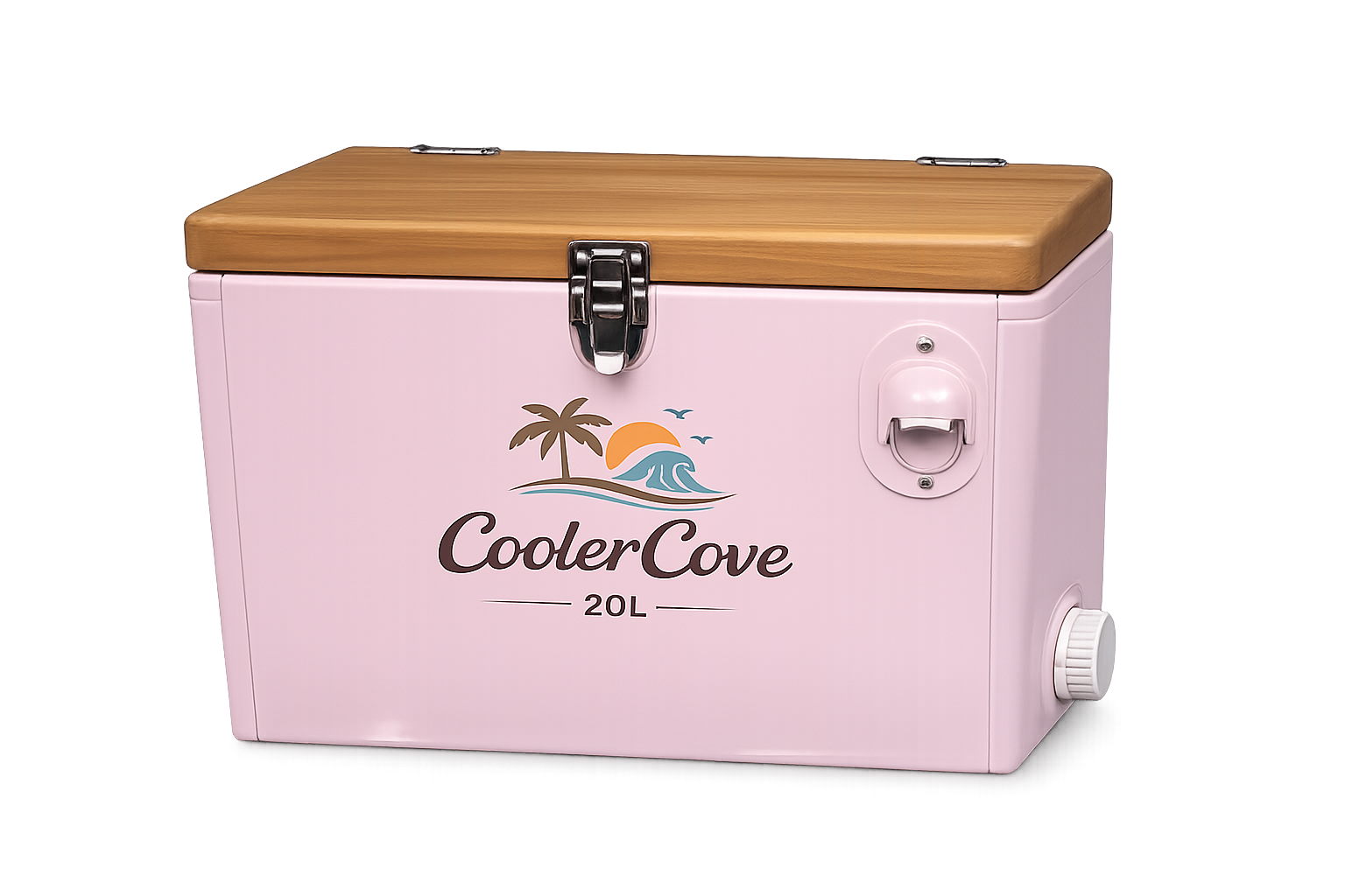 Custom 20L Beverage Cooler Box with Wooden Lid