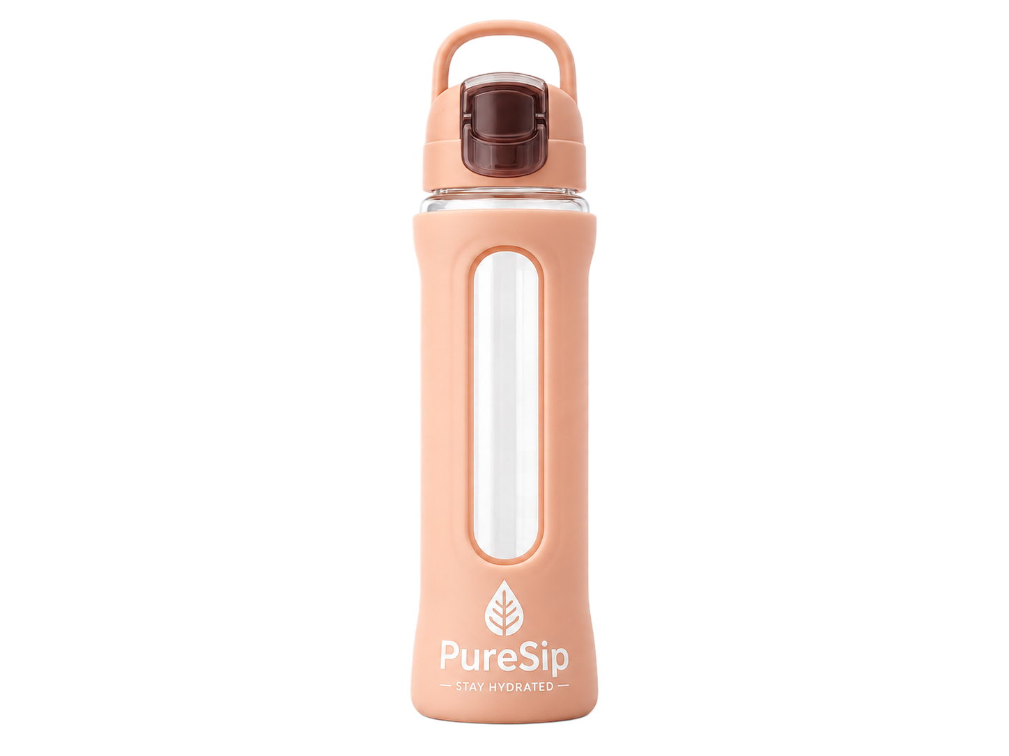Custom 600ml Glass Water Bottle with Sleeve