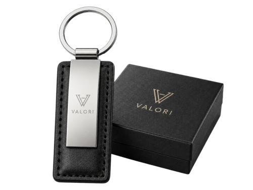 Custom Leather Keychain with Metal Plate