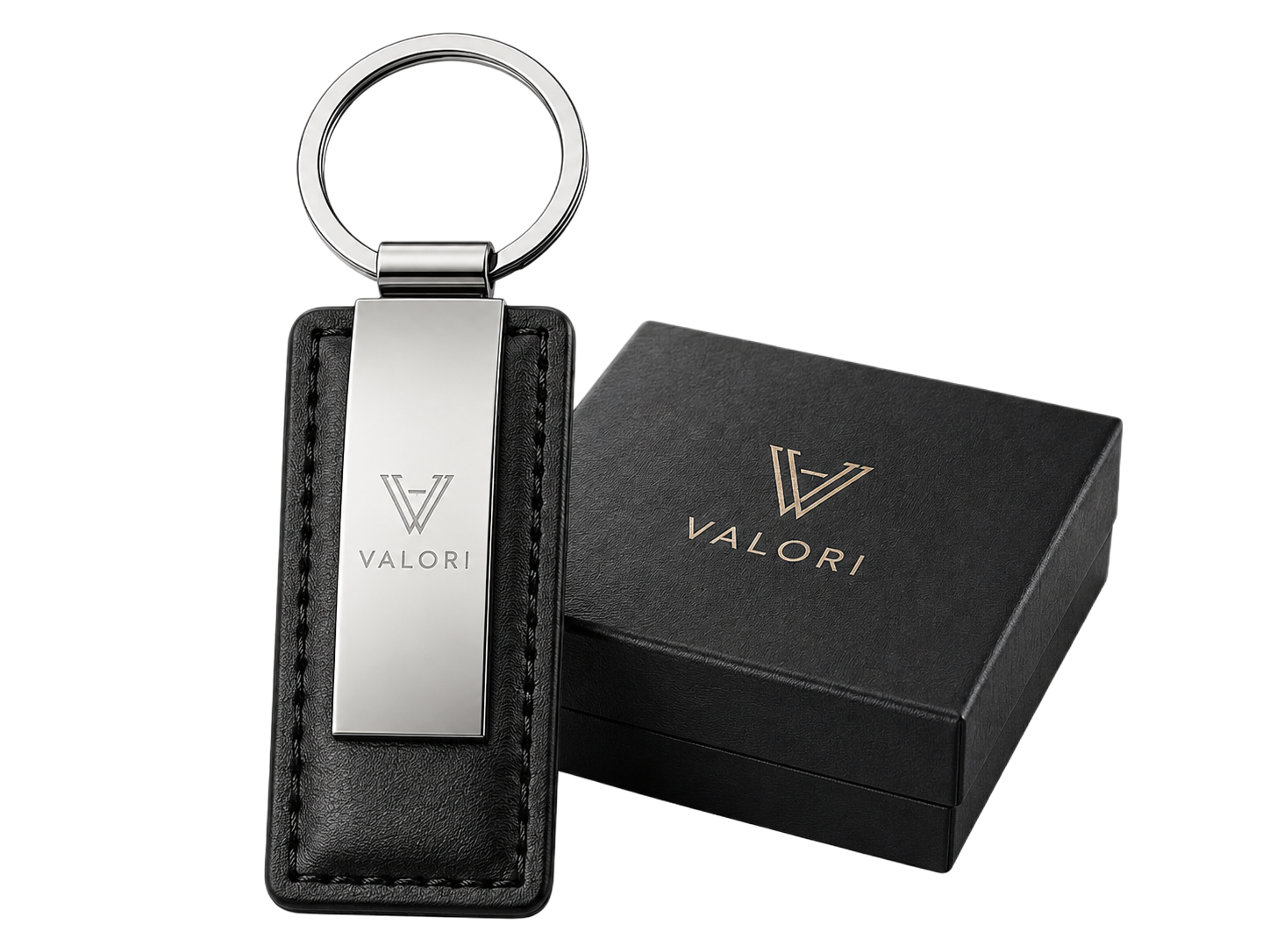 Custom Leather Keychain with Metal Plate