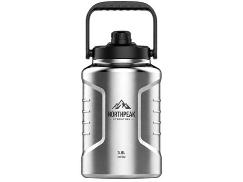 Custom 3.8L Stainless Steel Water Bottle with Spout Lid