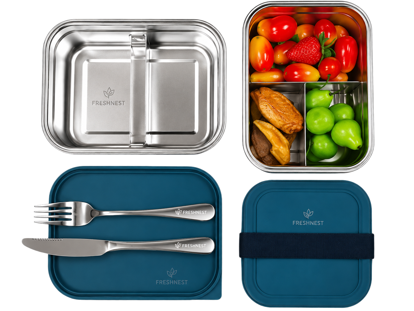 Stainless Steel Food Containers with Silicone Seals