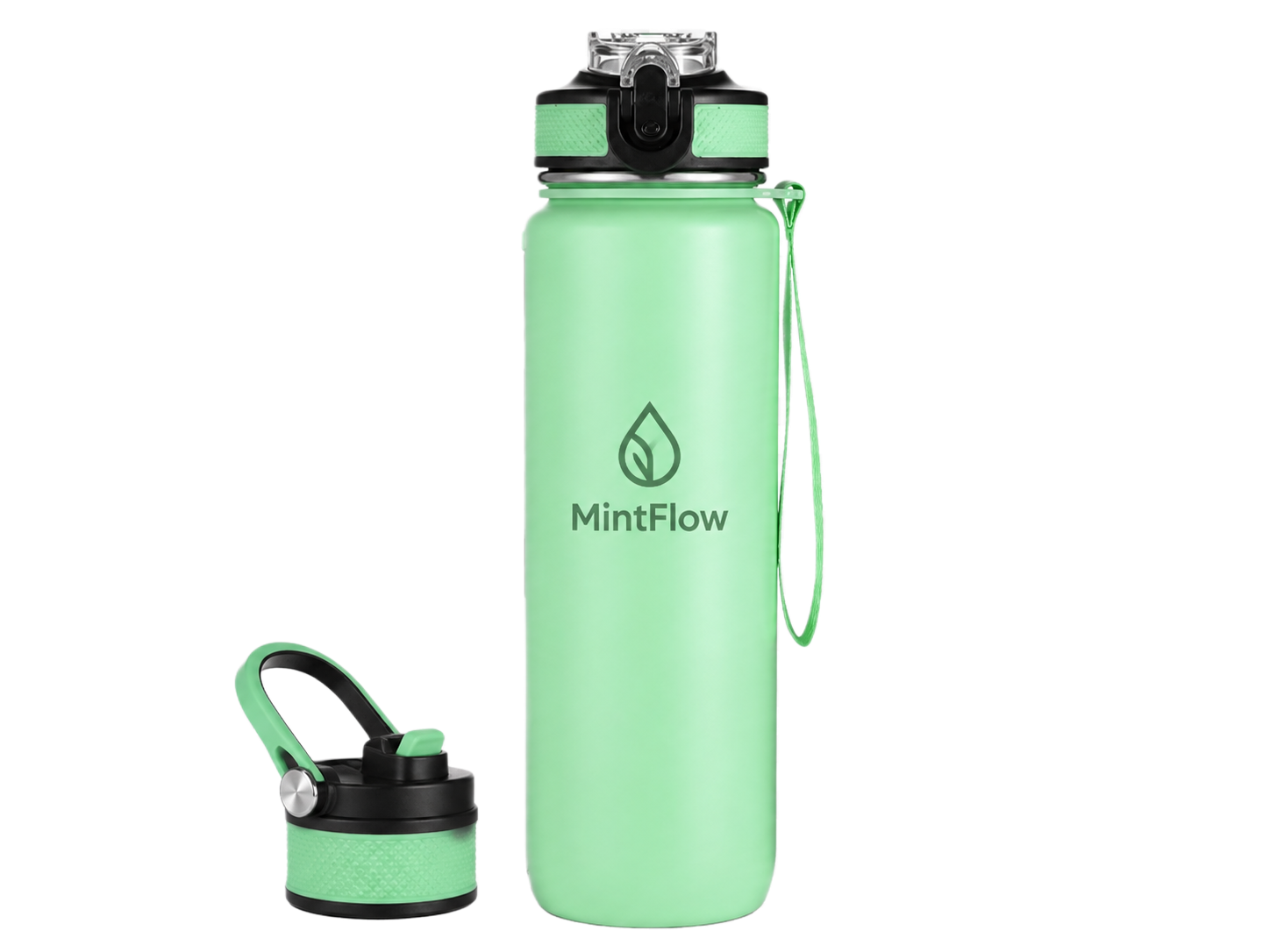 Custom Stainless Steel Water Bottle Set with Two Lids