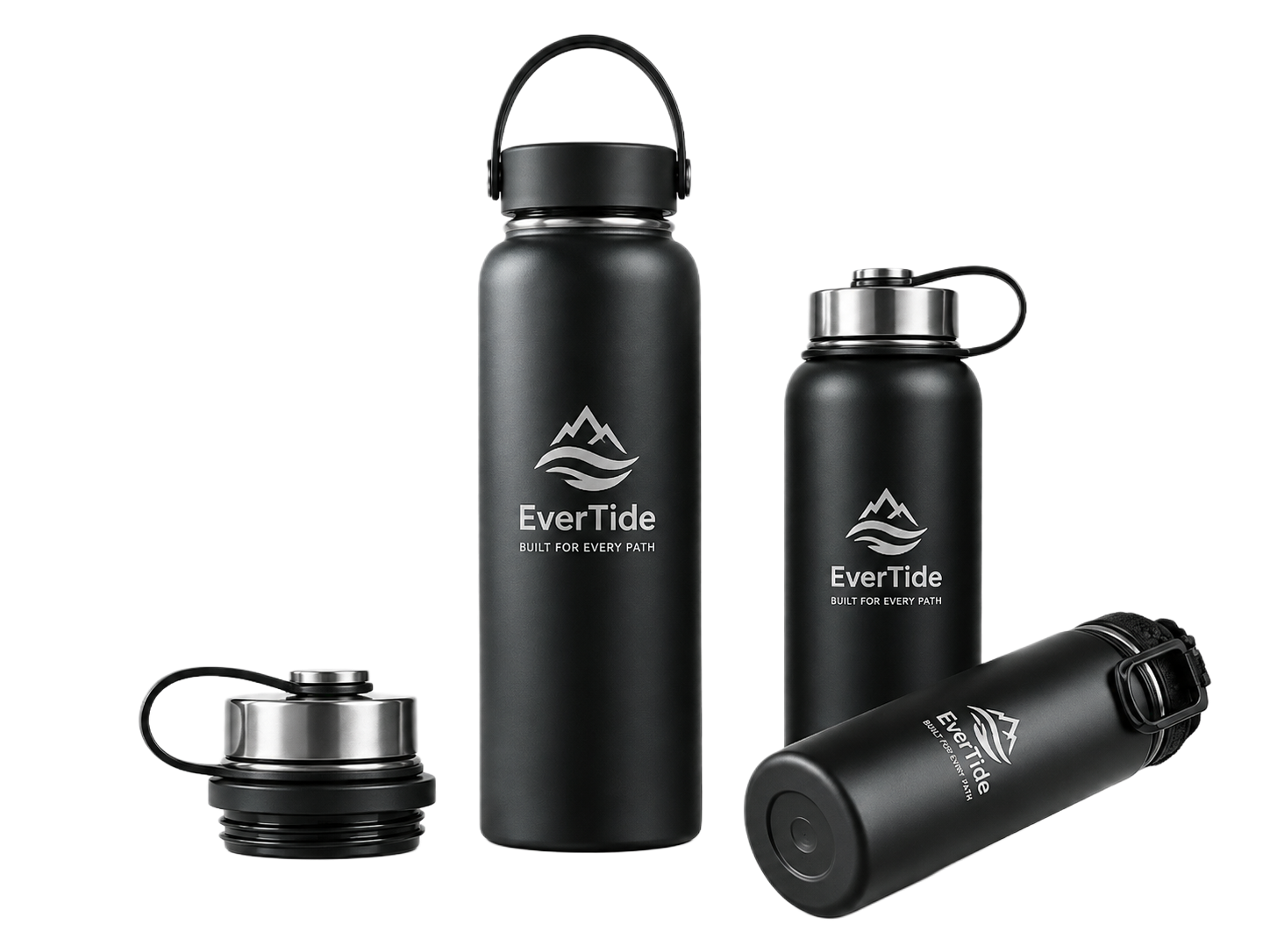 Custom Stainless Steel Water Bottle with Interchangeable Lids