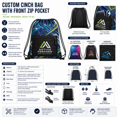 gallery_SPHERE-1412_Custom Cinch Bag with Front Zip Pocket_