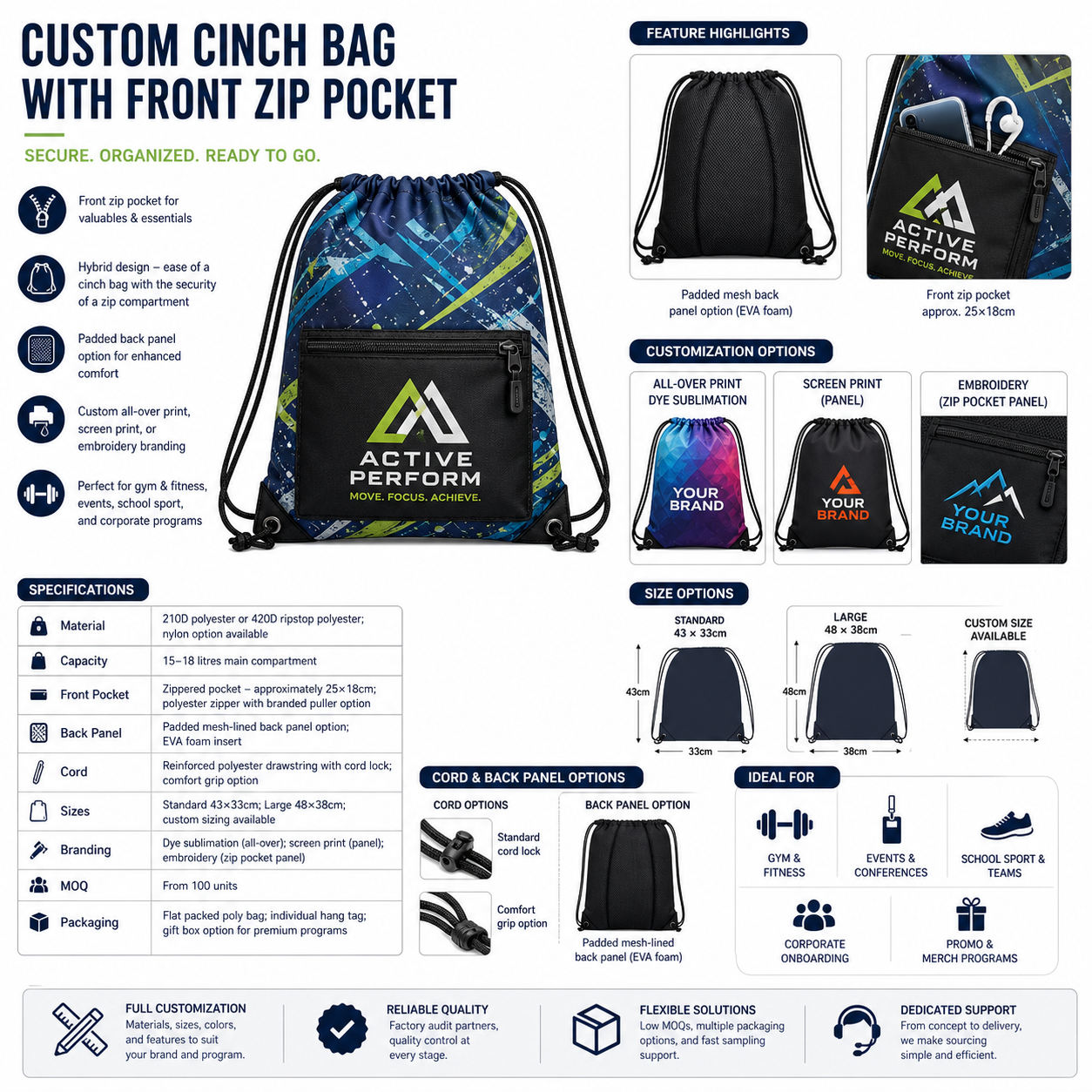 gallery_SPHERE-1412_Custom Cinch Bag with Front Zip Pocket_