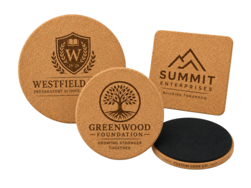 Natural Cork Coasters with Custom Printing