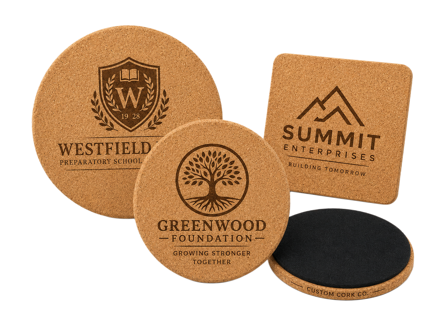 Natural Cork Coasters with Custom Printing
