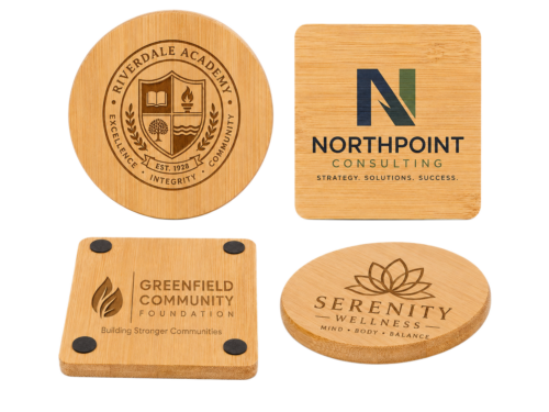 Personalized Natural Bamboo Beverage Coaster